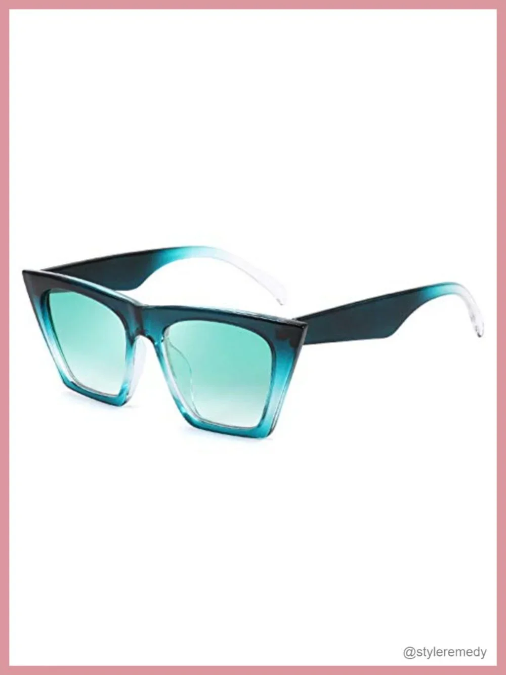 Vintage Square Cat Eye Sunglasses UV400 Protection Lightweight Acetate Frame